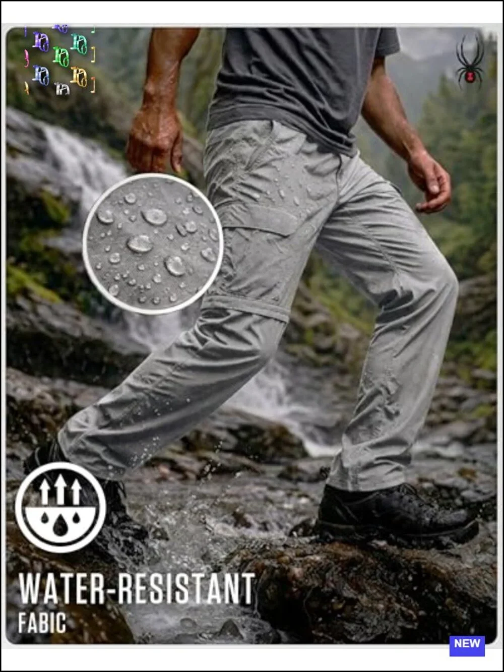 Convertible Zip-Off Cargo Pants Men's Lightweight Stretch Hiking Trousers
